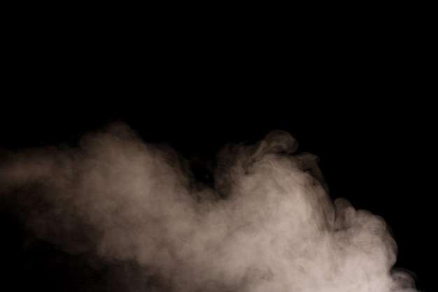 White steam on a black background