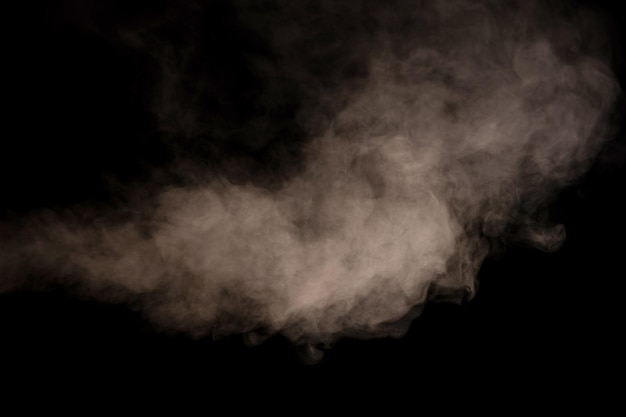 White steam on a black background