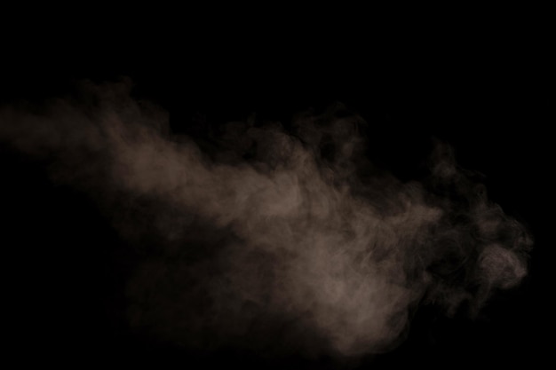 White steam on a black background