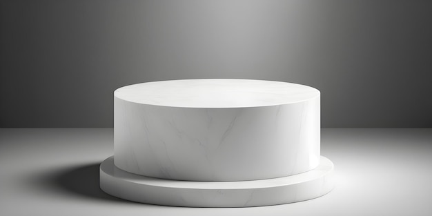 White stone podium platform stage isolated on background with empty product stand pedestal