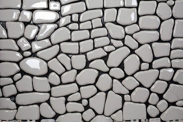 Photo a white stone wall with a white and gray stone pattern