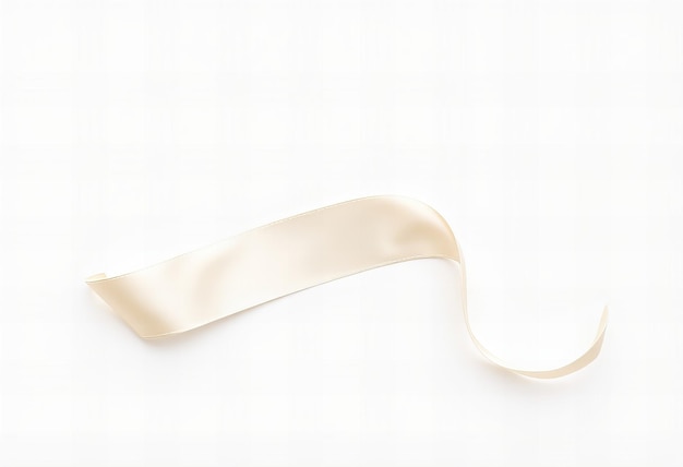 Photo a white strap with a gold band on it