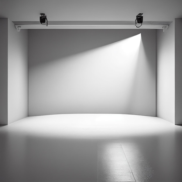 White studio room background with spotlight on Illustrator Generative AI