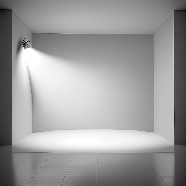 White studio room background with spotlight on Illustrator Generative AI