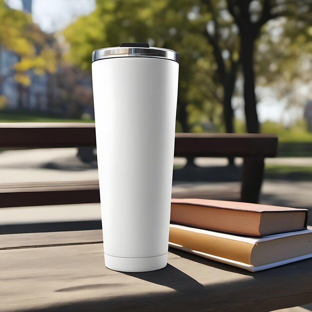 Photo a white styrofoam coffee cup sits on a table