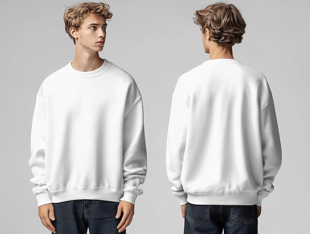 White Sweater Front and Back View