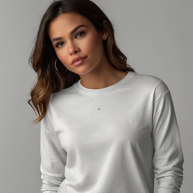 a white sweater with a blue tag on it is hanging on a wooden wall