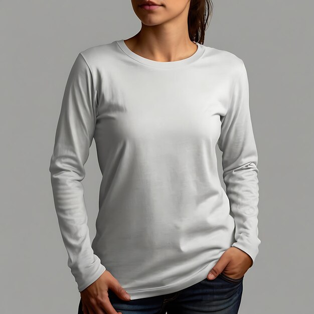 a white sweater with a blue tag on it is hanging on a wooden wall