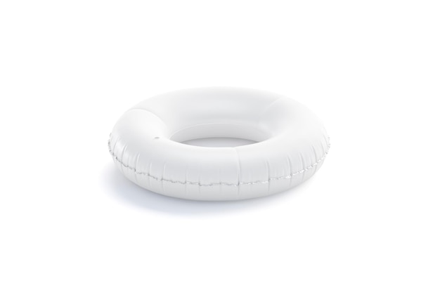 White swim ring mockup. Inflatable lifebuoy mock up for swimming. Clear safe rubber circle.