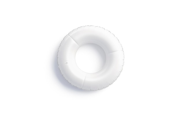 White swim ring mockup. Sport floaty circle mock up. Rubber saver and preserver mokcup for water.