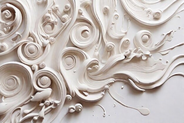 white swirls of paint on white background