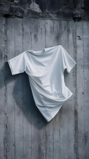 Photo white t shirt on concrete wall background