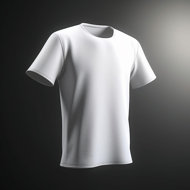 White t shirt mockup isolated on grey background 3d rendering