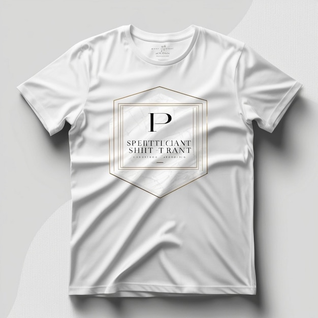 a white t shirt with a logo on it