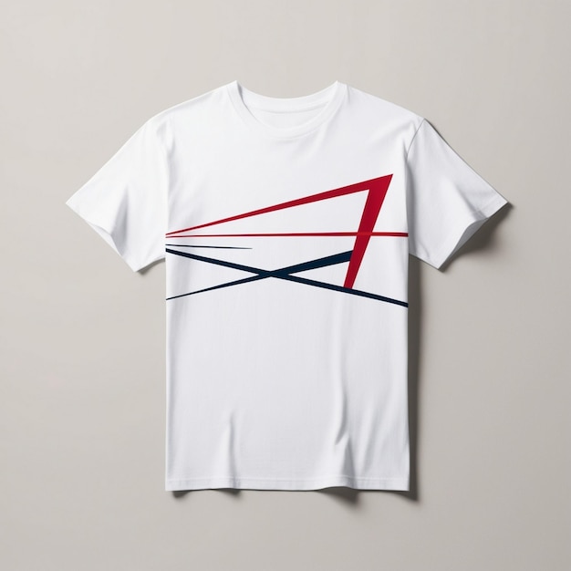 Photo a white t shirt with a red triangle on the front