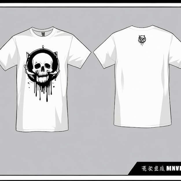 Photo a white t - shirt with a skull on it