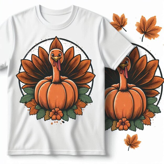 Photo a white t shirt with a turkey on the front