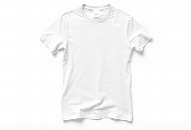 Photo a white t - shirt with a white collar is laying on a white surface