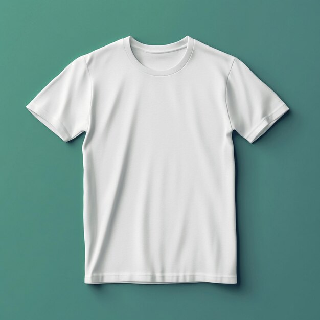 a white t - shirt with a white t - shirt hanging on a green wall