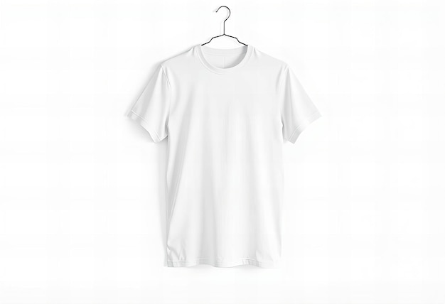 Photo a white t - shirt with a white t - shirt hanging on a hanger