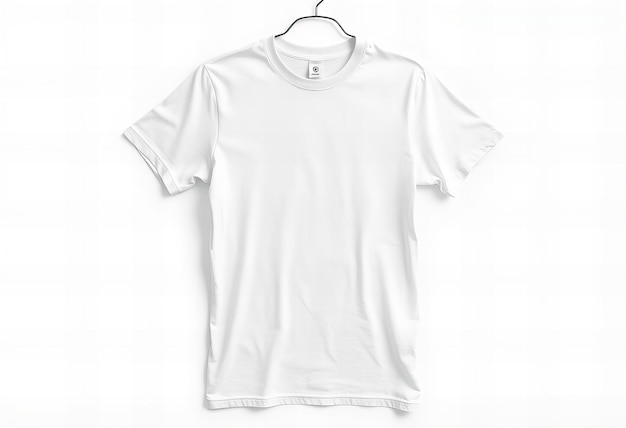 Photo a white t - shirt with a white t - shirt hanging on a hanger