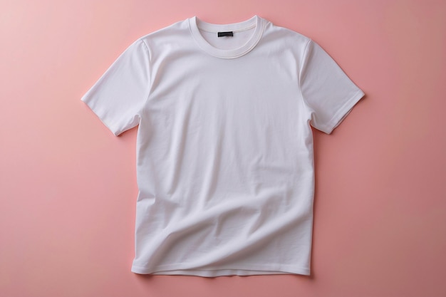 Photo a white t - shirt with a white t - shirt hanging on a pink wall