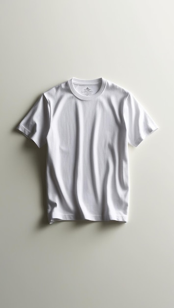 a white t - shirt with a white t - shirt hanging on a wall