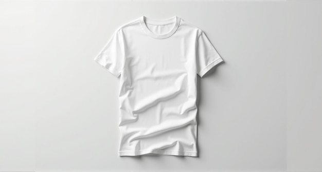 Photo a white t - shirt with a white t - shirt on it is hanging on a white wall