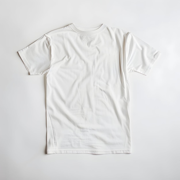 Photo a white t - shirt with a white t - shirt on it is hanging on a white wall