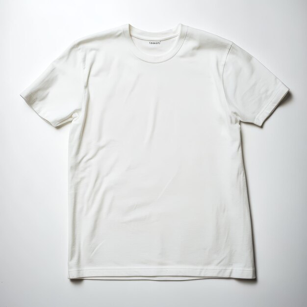 Photo a white t - shirt with a white t - shirt on it is hanging on a white wall