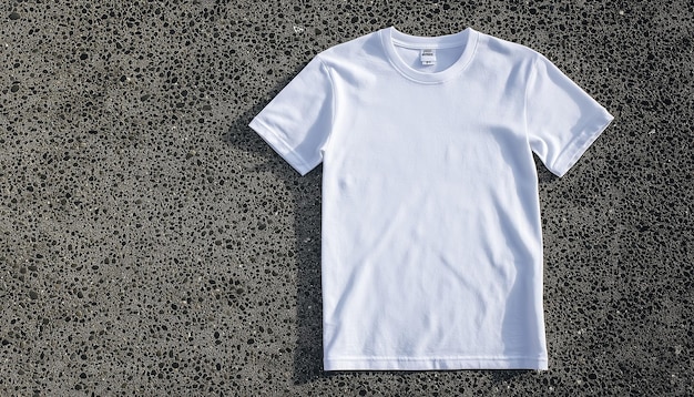 Photo a white t shirt with a white t shirt laying on a gray surface