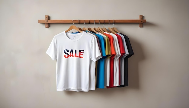 a white t - shirt with the word sale on it