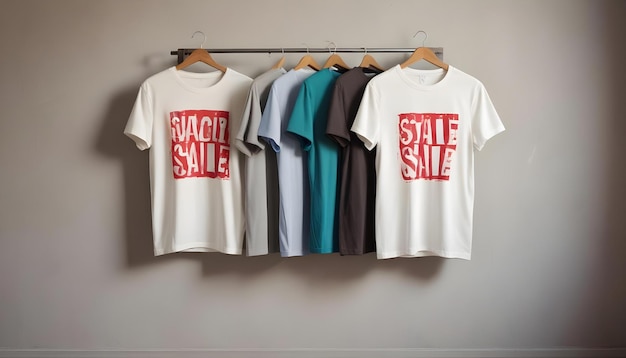 a white t shirt with the word sale on it