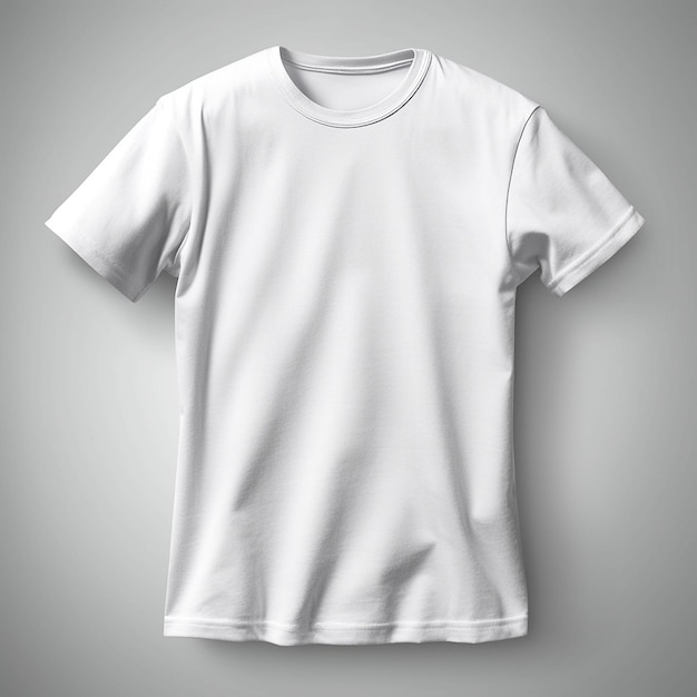 A white t - shirt with the word " t " on it.