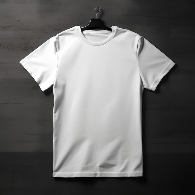 A white t - shirt with the word " t " on it