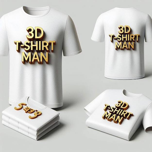 Photo a white t - shirt with the words 3d man men  s shirt