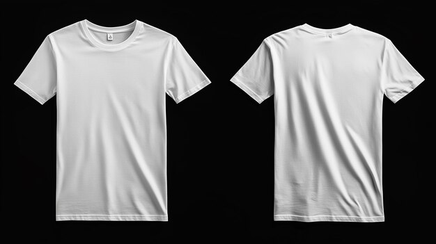 Photo white t shirts with a black background