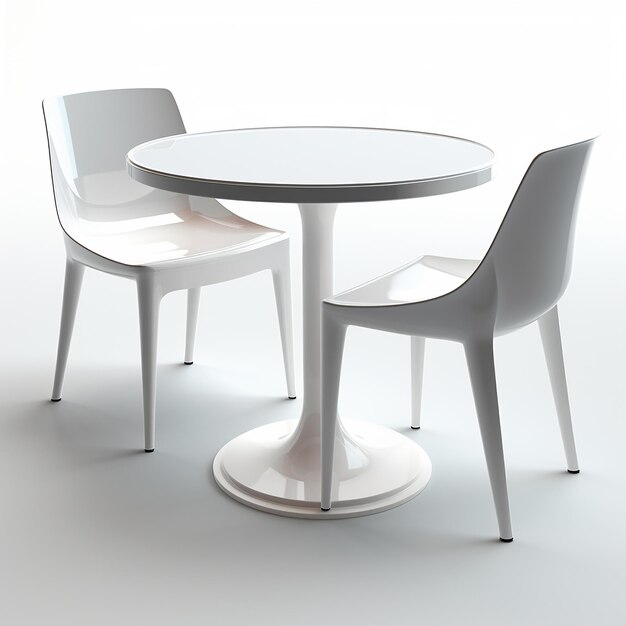 a white table and chairs with a white table and chairs