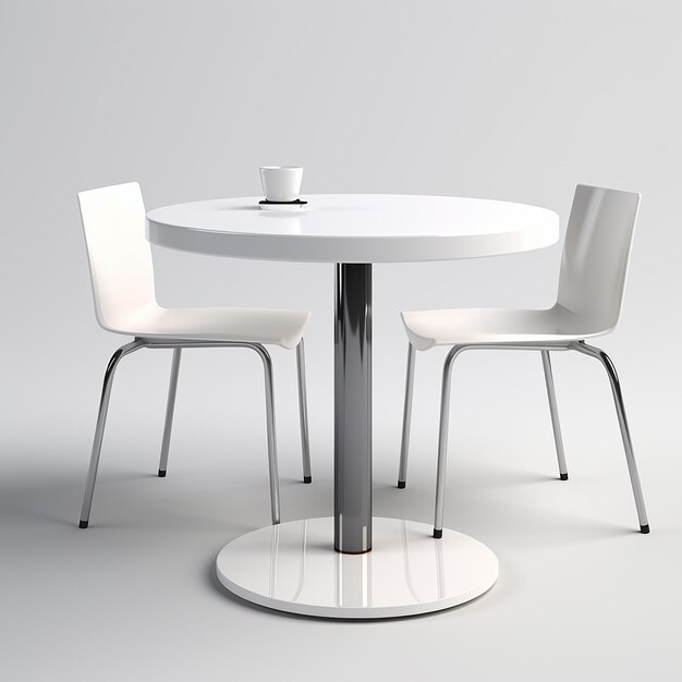 a white table and chairs with a white table and chairs