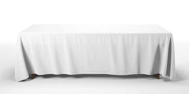 White Table Cloth Mockup with Adjustable Runner for Exhibition or Presentation 3D Render