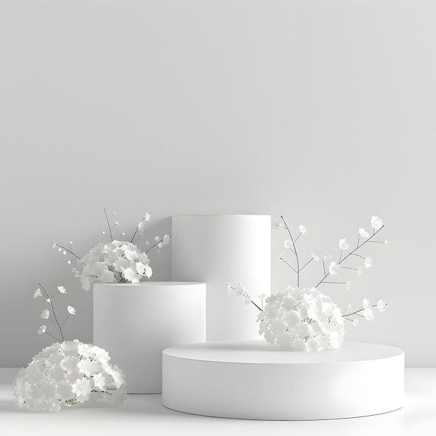 a white table with flowers on it and a white box with the words flowers on it