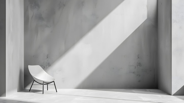 Photo a white table with a metal object on it and a white wall behind it