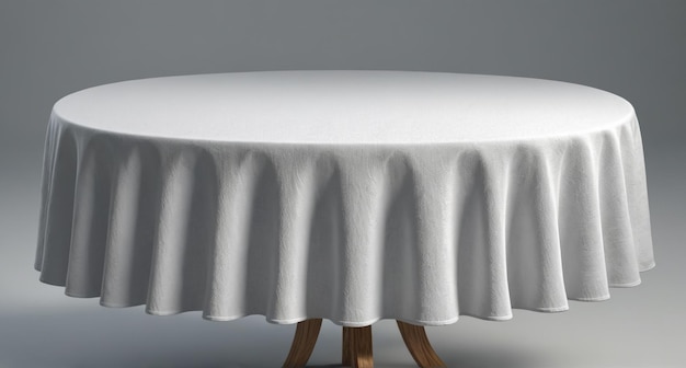 Photo a white table with a white cloth on it