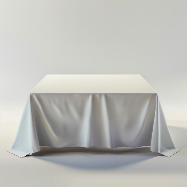 White tablecloth laid flat on a plain white surface