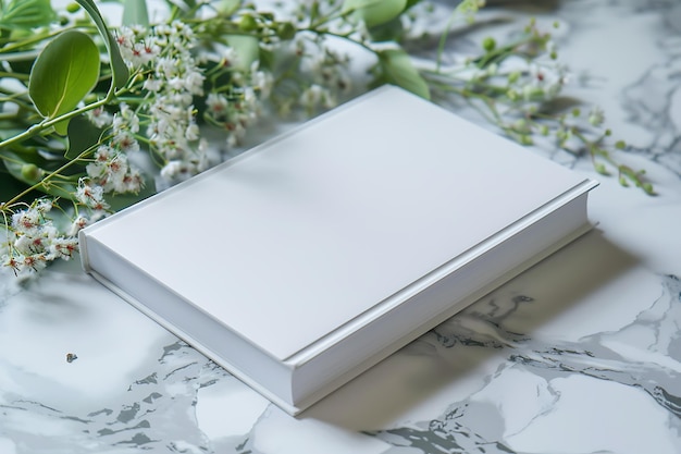 a white tablet with flowers on it and a white box on the table