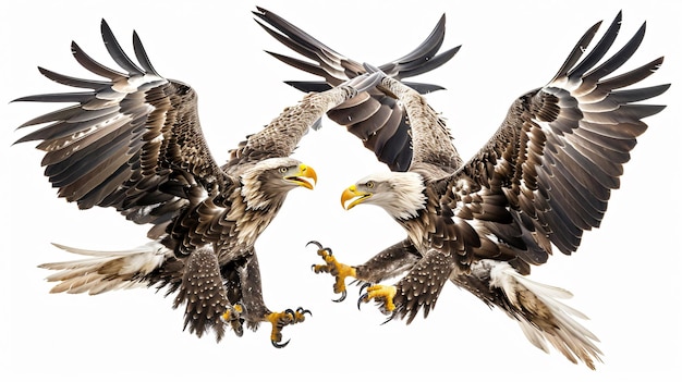 White Tailed Eagle Haliaeetus Albicilla in Aggressive Combat