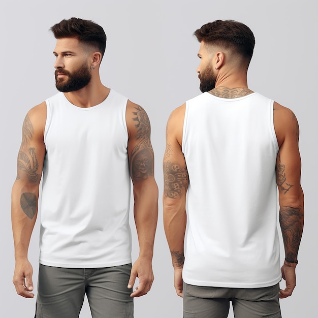 Photo a white tank top mock up