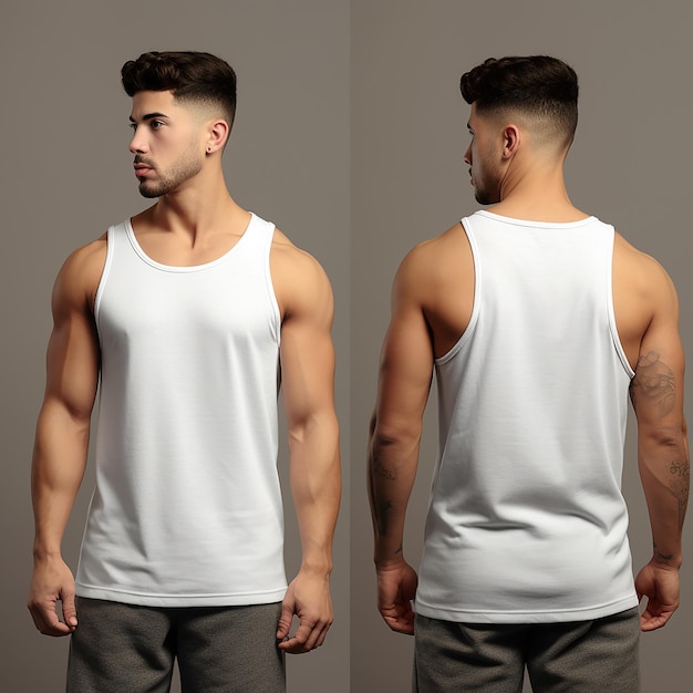 Photo a white tank top mock up