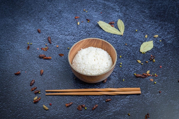 White tasted and simple rice bowl asian food