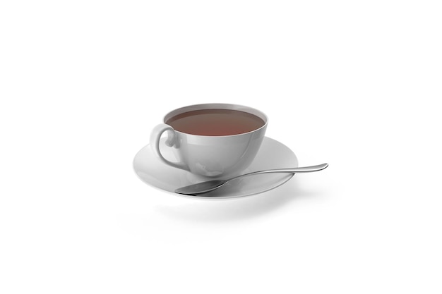 White Tea Cup with Spoon